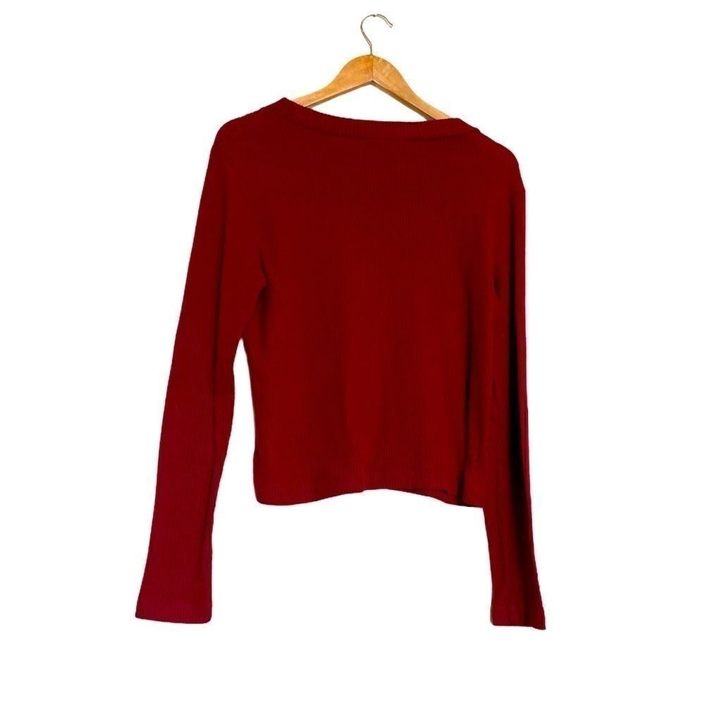 Lulus Oversized Ribbed Maroon Sweater Medium - Picture 3 of 3